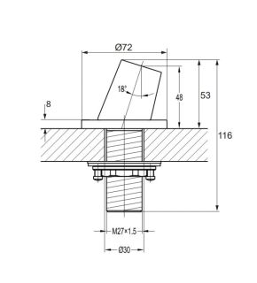 Держатель для душевой лейки Omnires на борт ванны чёрный матовый H14BL